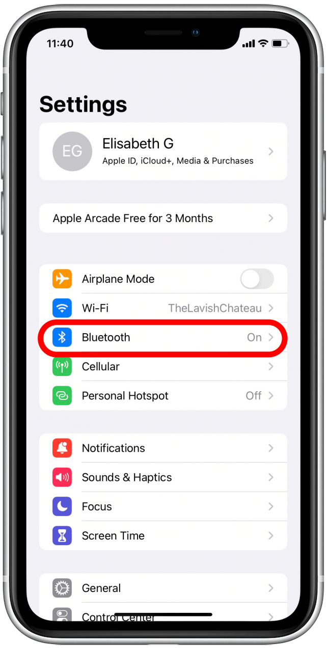 Appuyez sur Bluetooth