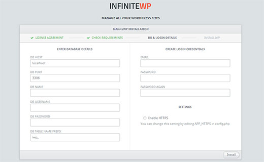 Entrez votre base de données et vos informations de connexion pour continuer l'installation Entrez votre base de données et vos informations de connexion pour continuer l'installation