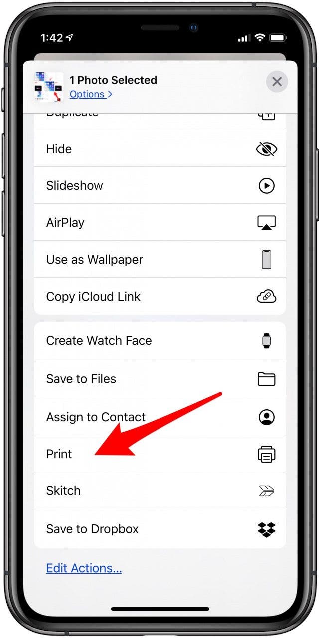 imprimer des photos depuis l'iphone