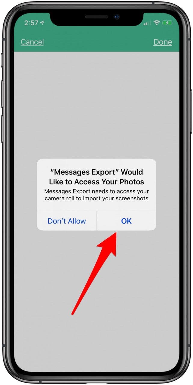 appuyez sur ok pour accéder aux photos