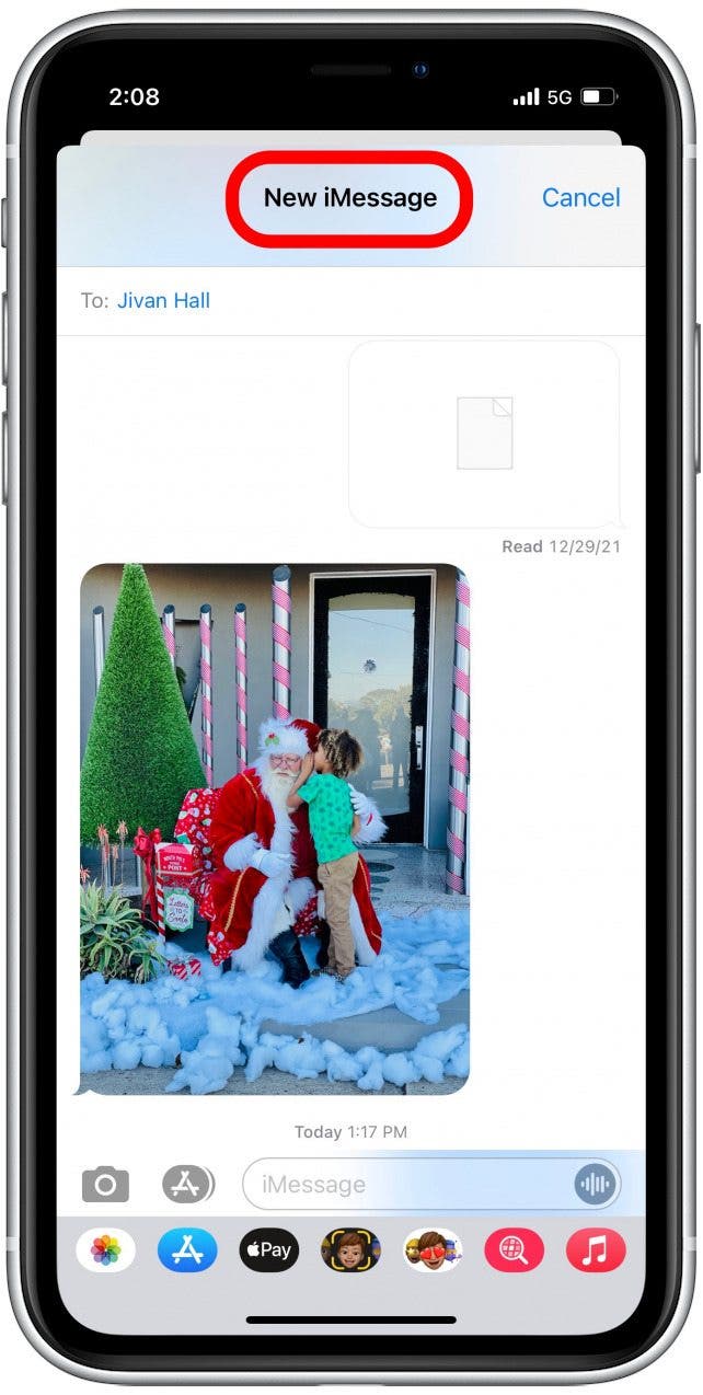 Comment envoyer des feux d'artifice sur iPhone étape 4 - Confirmer iMessage