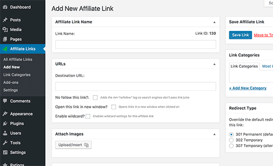 Ajouter un nouveau lien d'affiliation dans WordPress en utilisant ThirstyAffiliates Ajouter un nouveau lien d'affiliation dans WordPress en utilisant ThirstyAffiliates