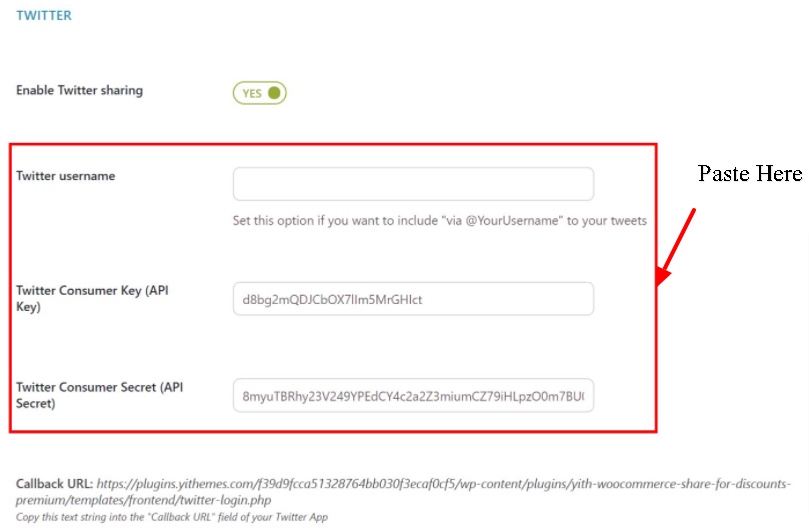 Activer l'option de partage Twitter