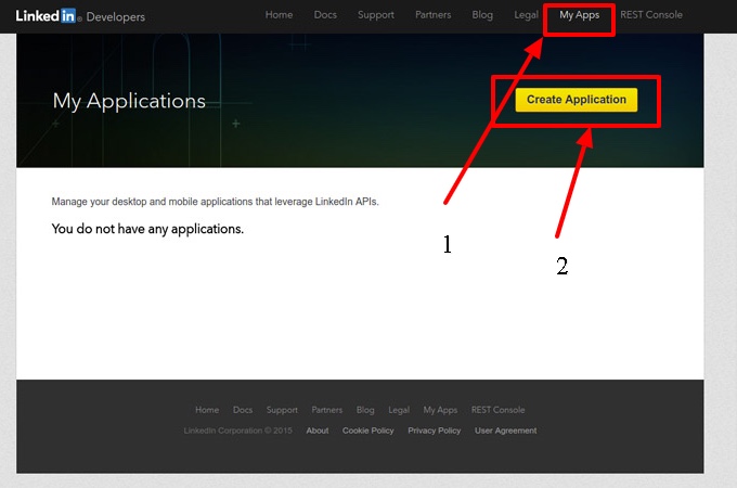 Créer une application LinkedIn