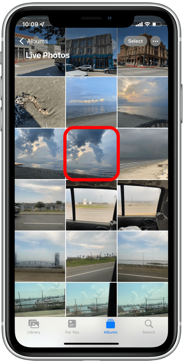 Appuyez sur Photo en direct