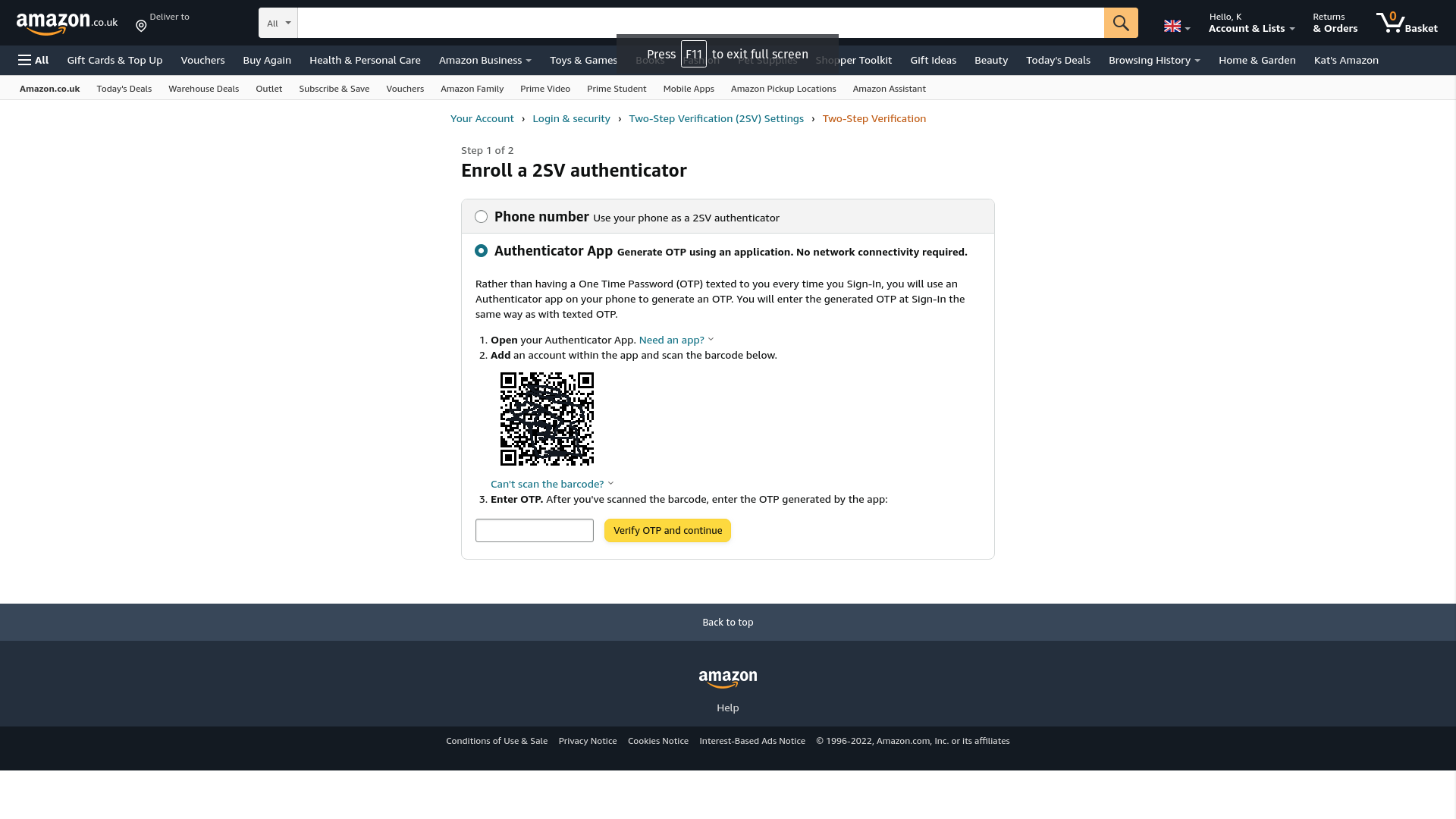 1644281813 691 Comment activer lauthentification a deux facteurs sur Amazon