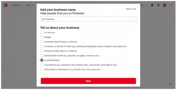 créer un compte professionnel sur Pinterest