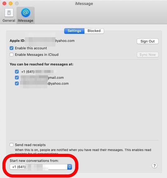 choisissez démarrer de nouvelles conversations à partir de l'option