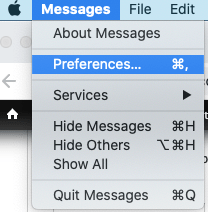 ouvrez le menu des messages et choisissez les préférences