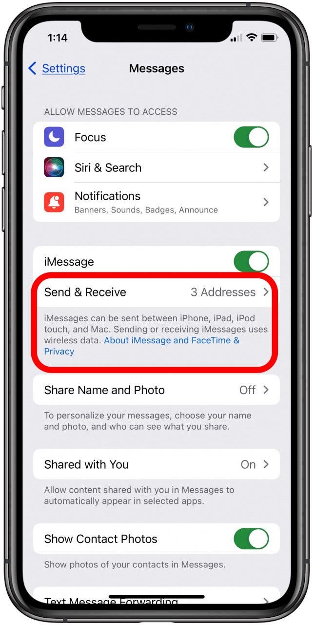 appuyez sur envoyer et recevoir