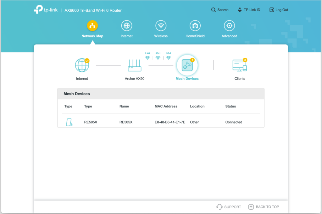 Interface Web TP-Link Archer AX90