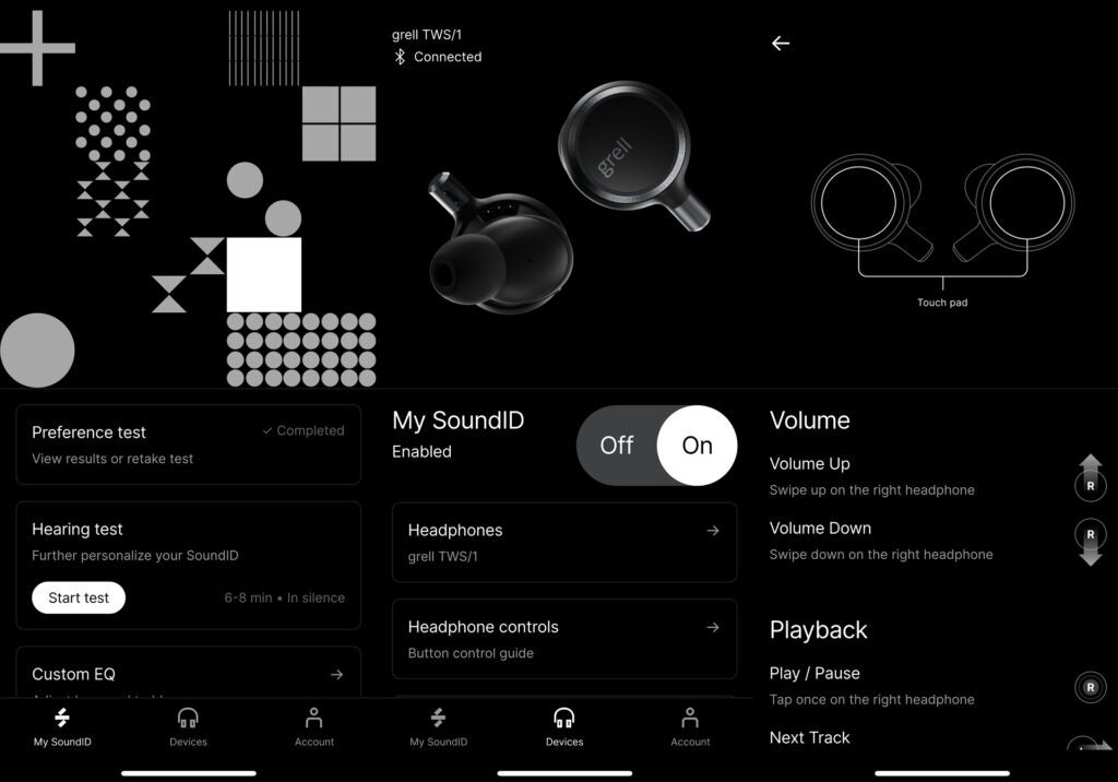 Application Grell TWS1 SoundID