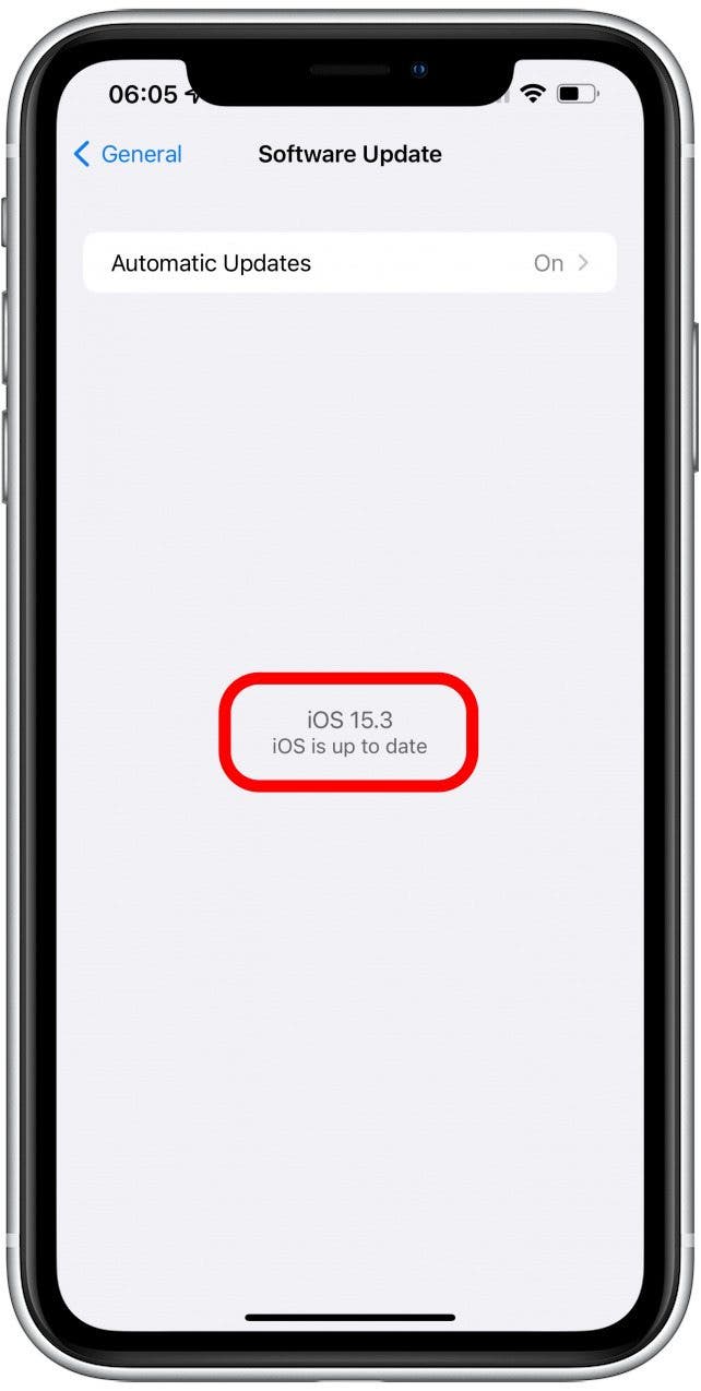 Vérifiez si vous utilisez la dernière version d'iOS.