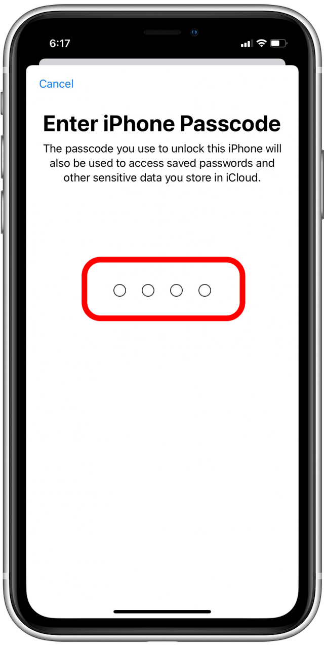 Entrez votre code d'accès iPhone
