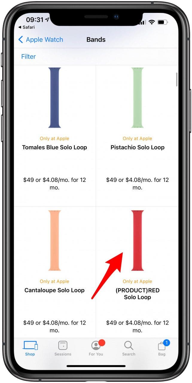 Sélectionnez le groupe que vous souhaitez acheter - tableau des tailles de bracelet iwatch