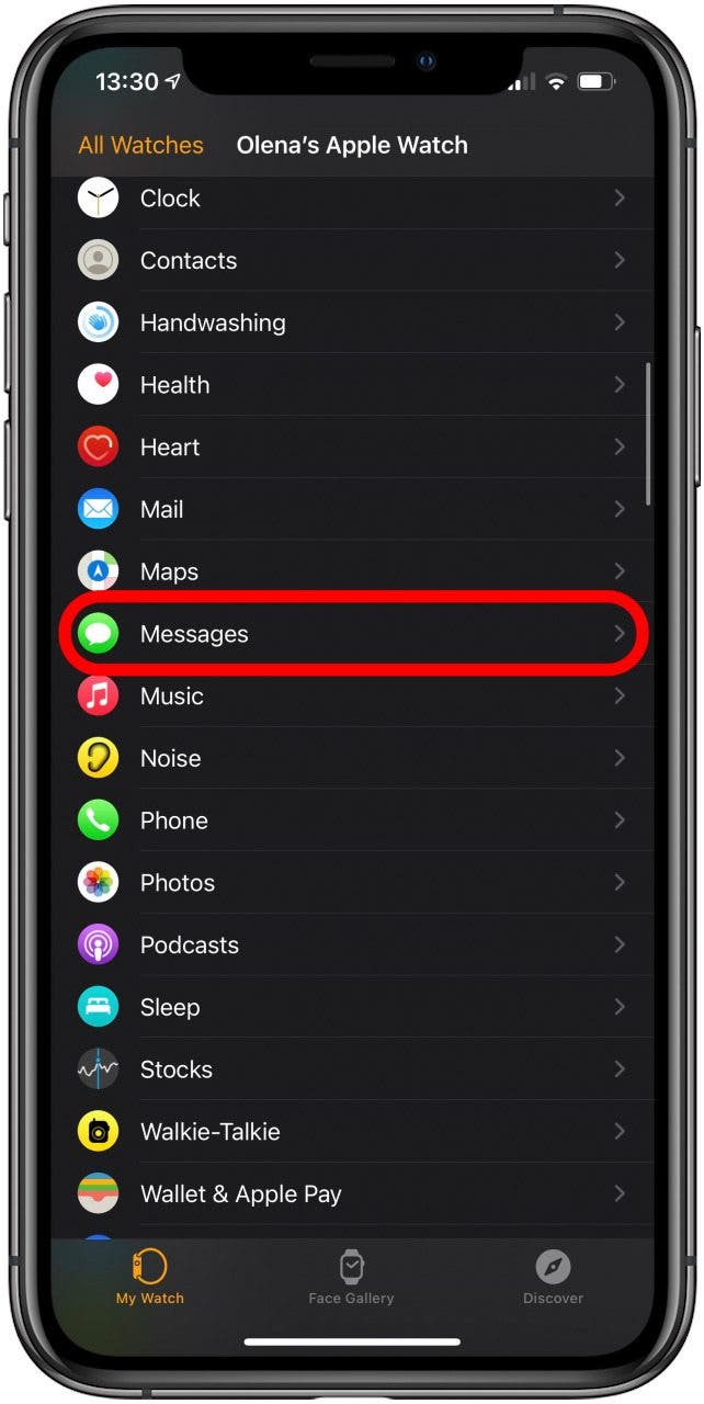 Appuyez sur Messages.