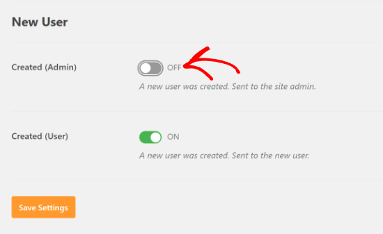 Désactiver les notifications de nouveaux utilisateurs Désactiver les notifications de nouveaux utilisateurs