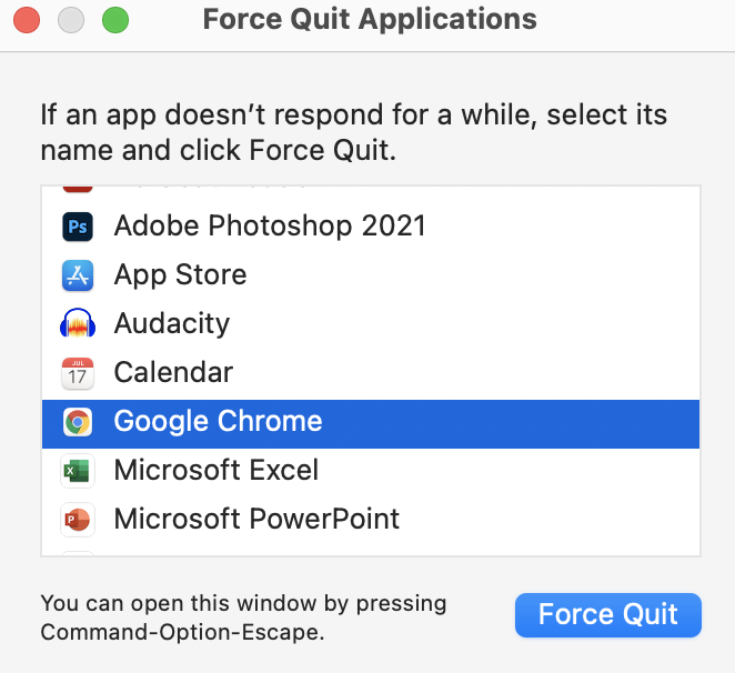 Comment forcer larret sur Mac