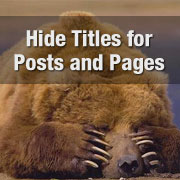 Comment masquer le titre des articles et des pages WordPress