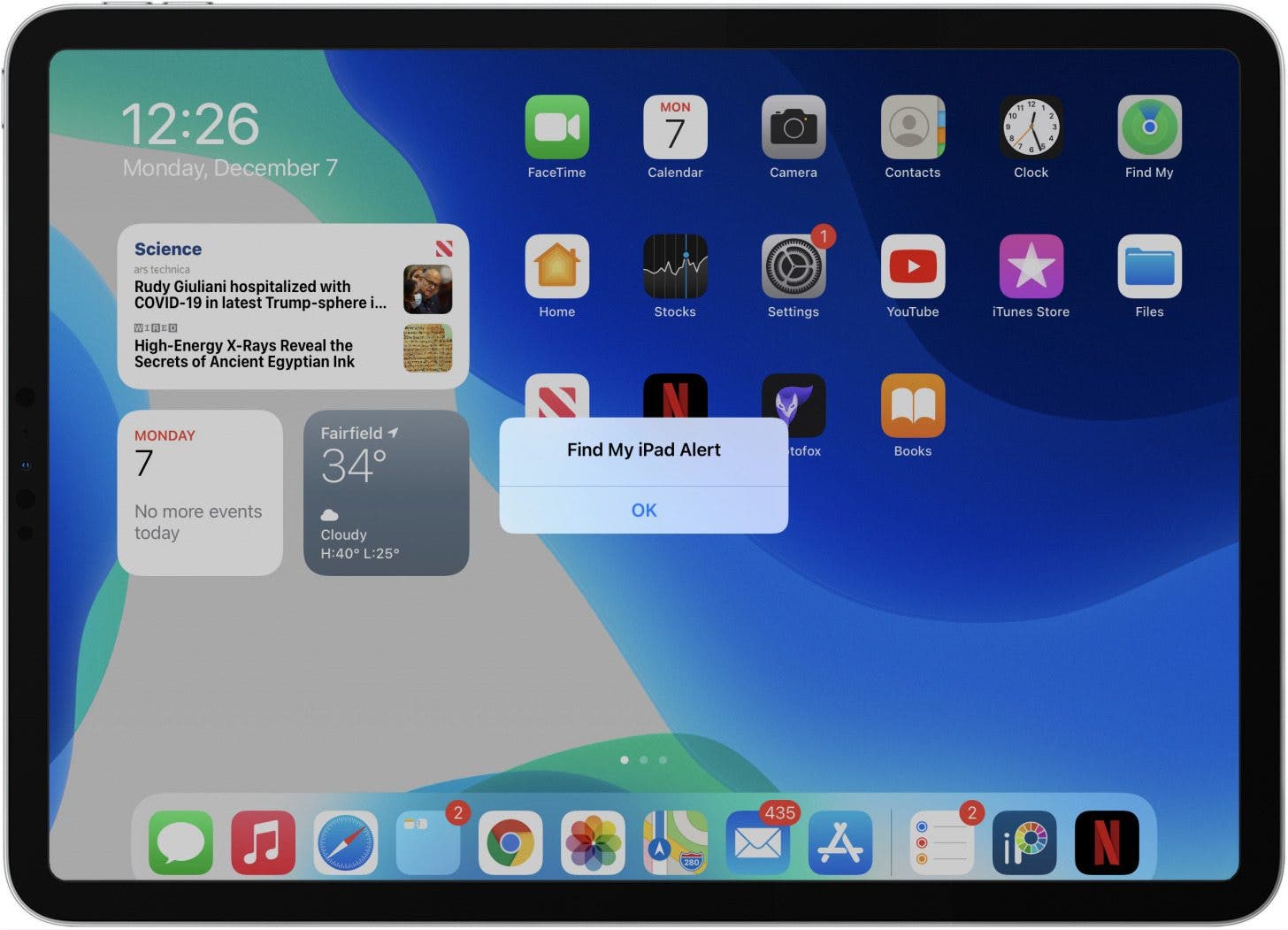 trouver mon alerte ipad