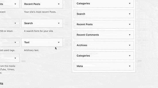 Faites glisser et déposez le widget de texte dans la barre latérale de WordPress Faites glisser et déposez le widget de texte dans la barre latérale de WordPress