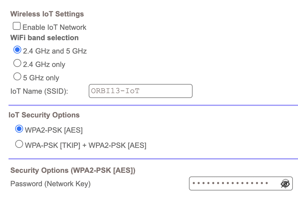 Netgear Orbi - activer le réseau IoT