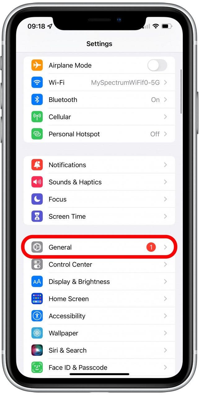 Appuyez sur Général - comment réparer le stockage sur l'iphone