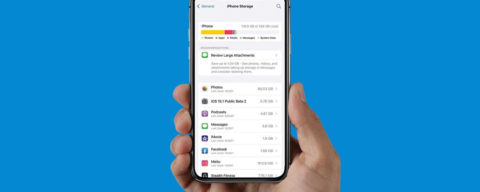 1646184772 iPhone indique que le stockage est presque plein depuis la