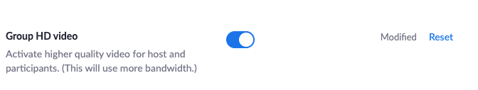 désactiver la vidéo HD