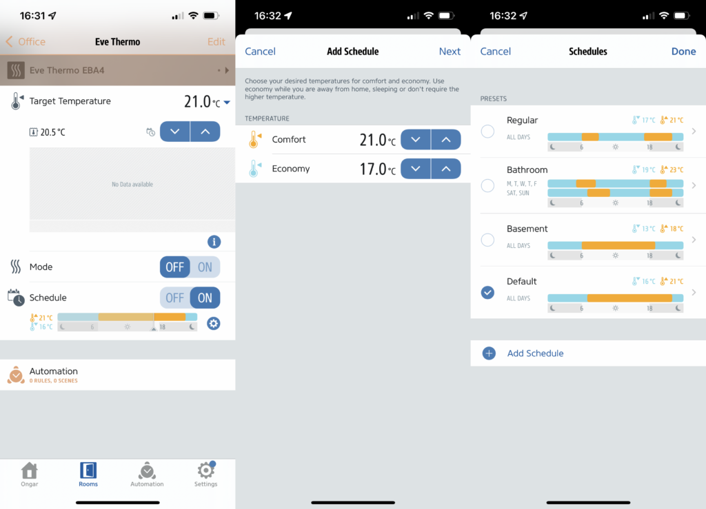 Planification de l'application Eve Thermo