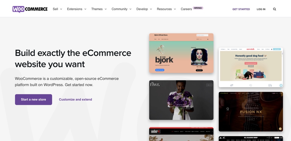 Page de destination WooCommerce