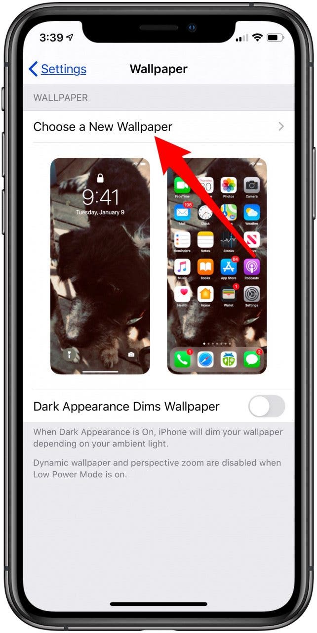 choisir un nouveau fond d'écran iphone