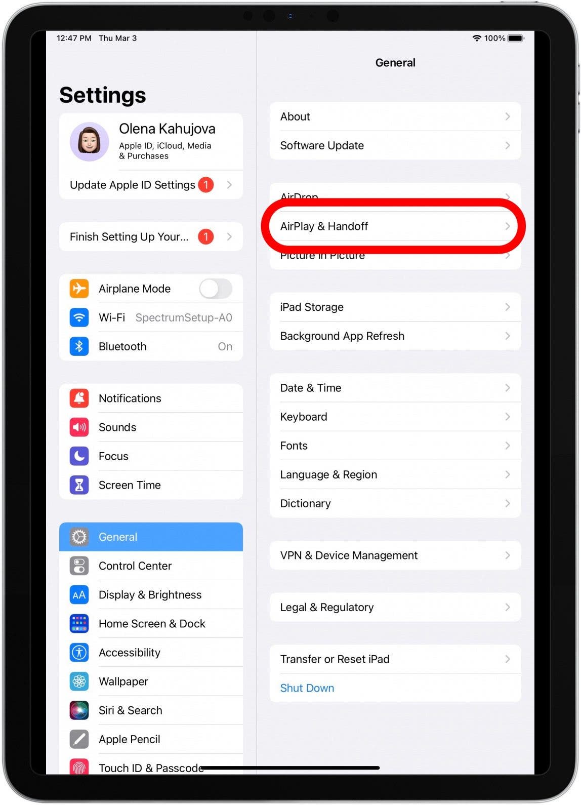 Sélectionnez AirDrop et transfert.