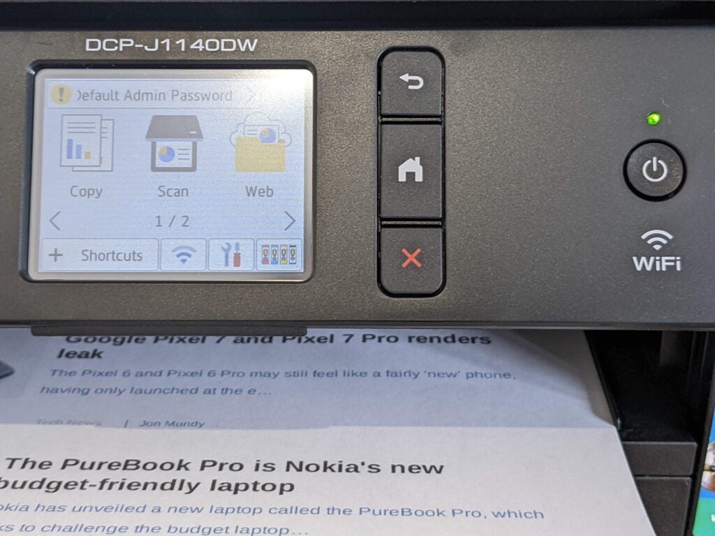 Une vue rapprochée du Brother DCP-J1140DW
