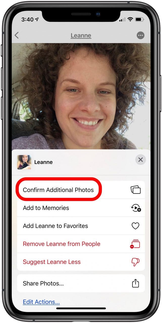 appuyez sur confirmer les photos supplémentaires