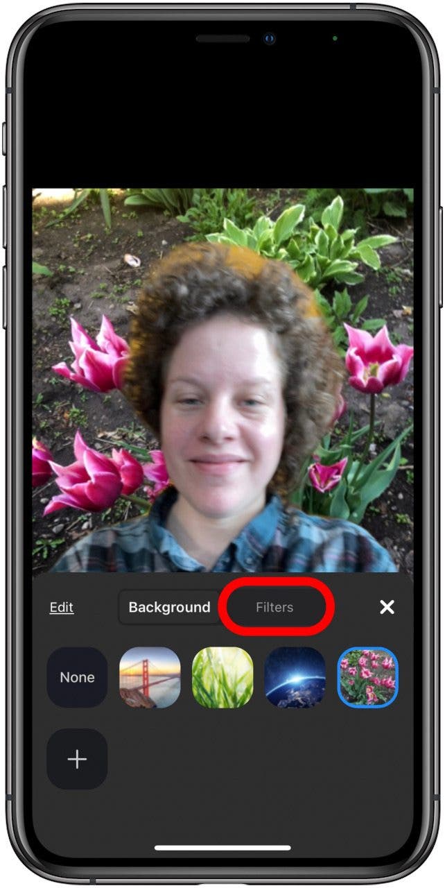 appuyez sur les filtres pour ajouter un filtre à votre appel zoom