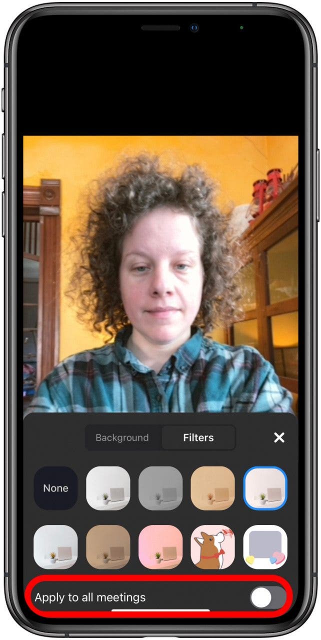 ajouter un filtre pour zoomer l'appel