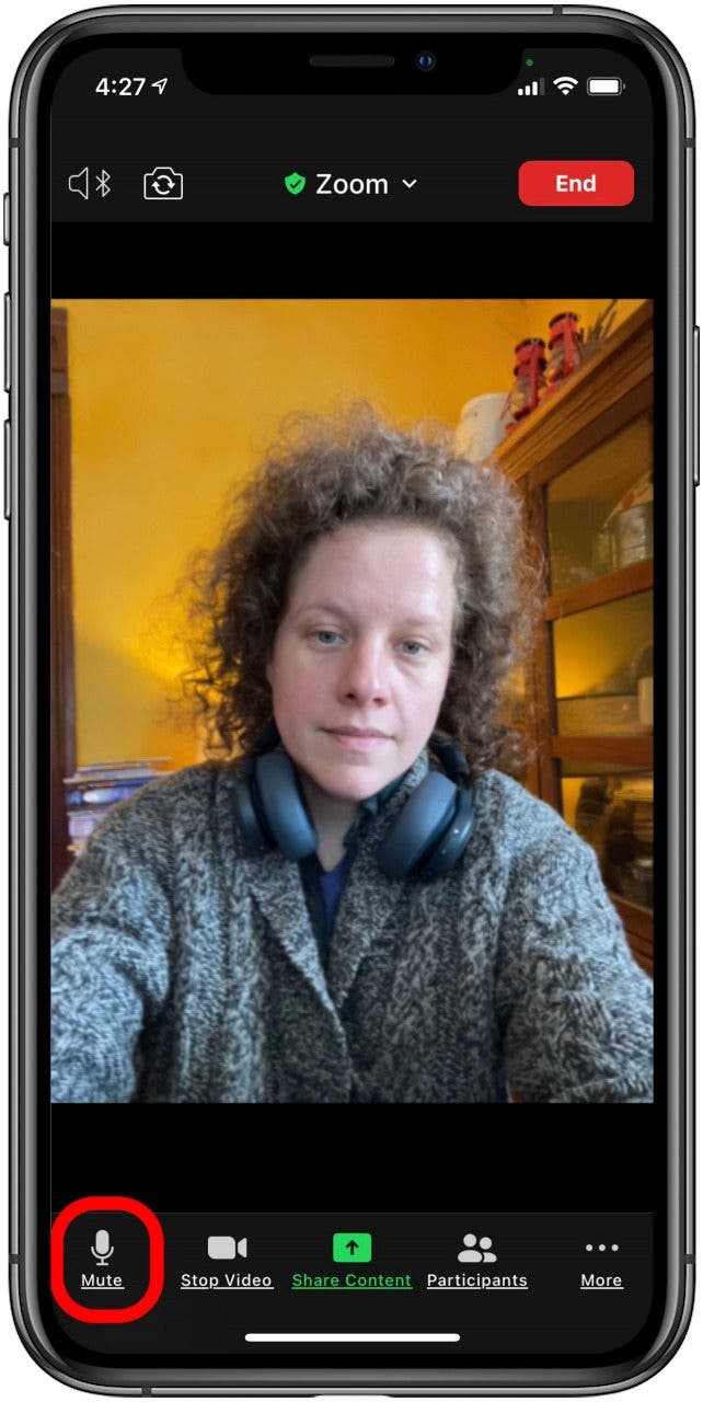 bouton de mise en sourdine de l'application de zoom