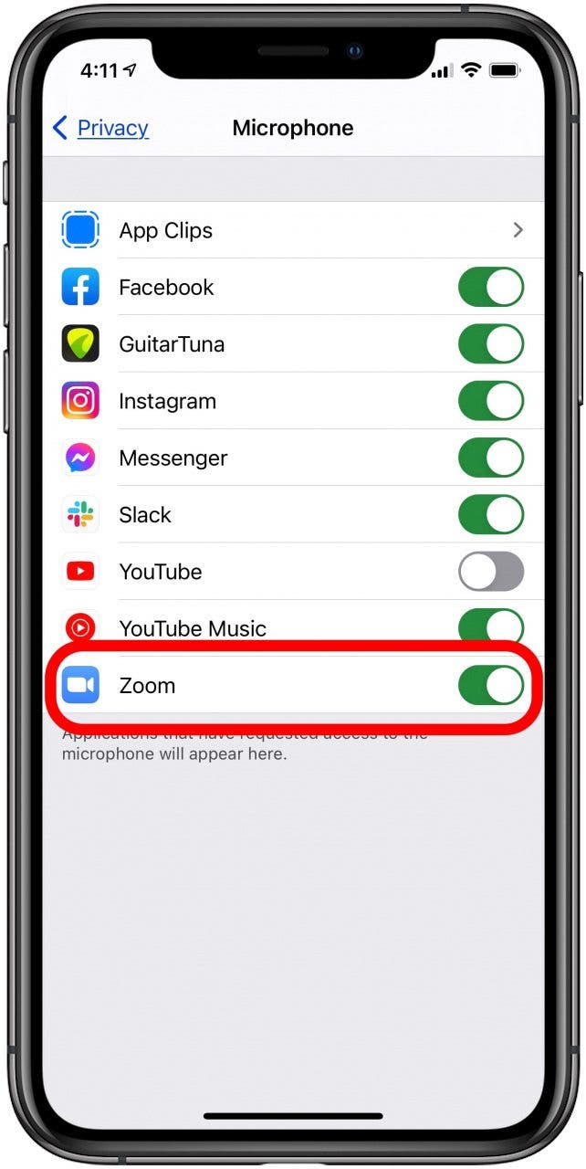 autoriser le microphone zoom