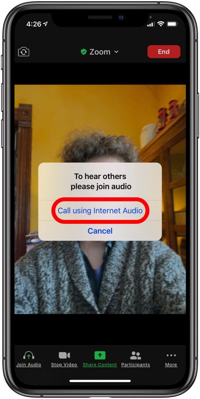 autoriser l'audio dans l'application zoom