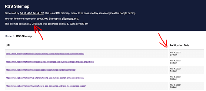 Exemple de sitemap WordPress RSS - Généré par All in One SEO Exemple de sitemap WordPress RSS - Généré par All in One SEO