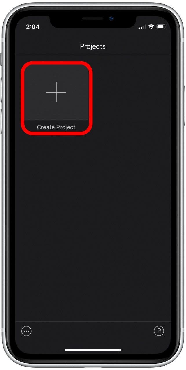 Appuyez sur Créer un projet.