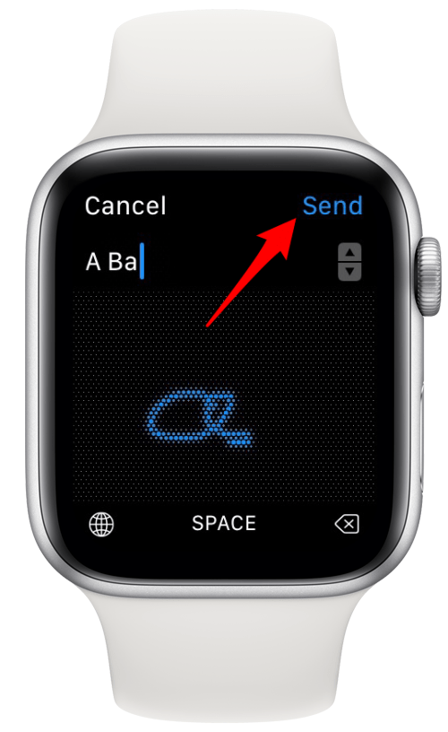 envoyer un texte griffonné sur apple watch