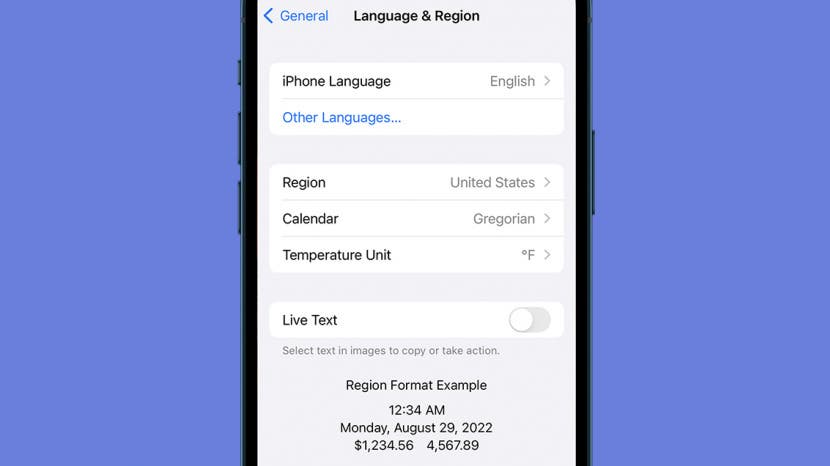 Comment desactiver le texte en direct sur iPhone