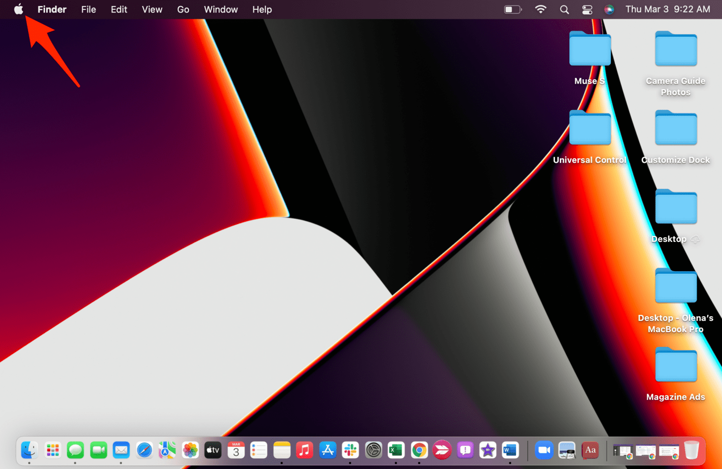 Cliquez sur l'icône Apple de votre Mac.