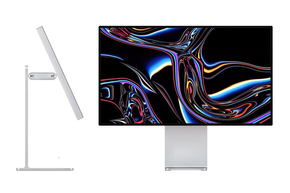 Inclinaison lat&eacute;rale et vue avant de l'Apple Pro Display XDR