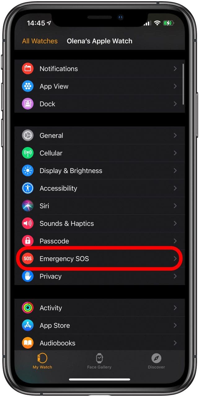Appuyez sur SOS d'urgence.