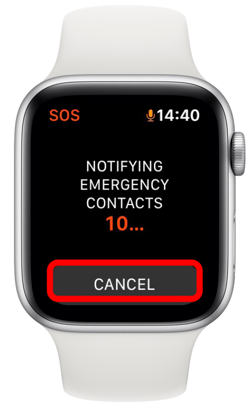 Appuyez sur ANNULER pour arrêter la notification.