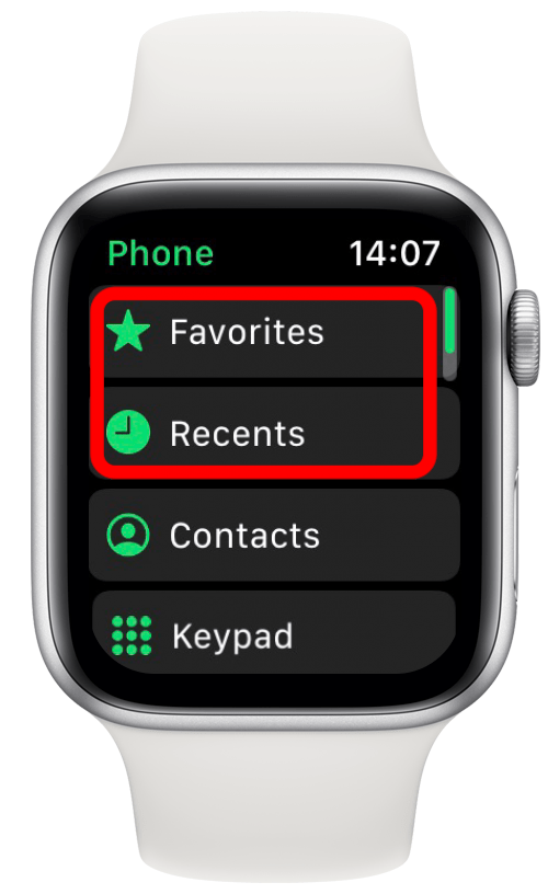 Appelez un contact récent ou favori ici.