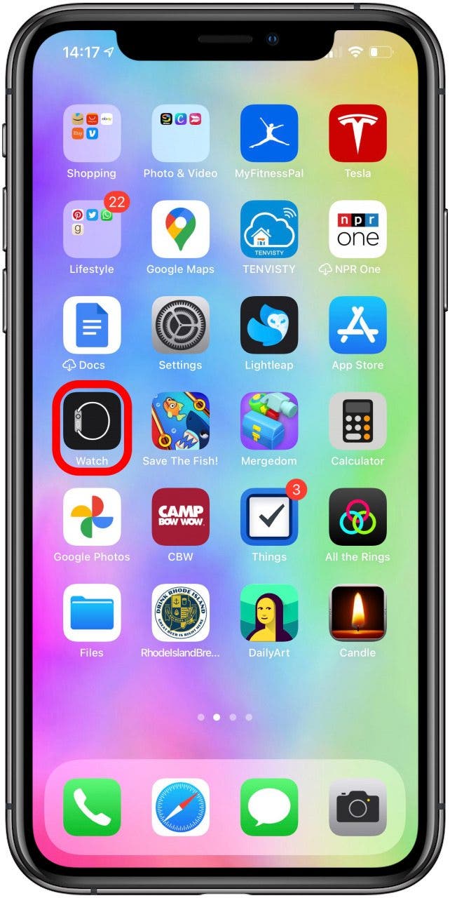 Ouvrez l'application Apple Watch sur votre iPhone.